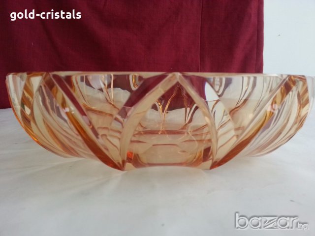 Ретро кристална купа цветен кристал, снимка 13 - Антикварни и старинни предмети - 20026577