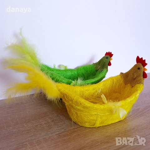 796 Великденски панер кокошка кошничка панер за великденски яйца декорация