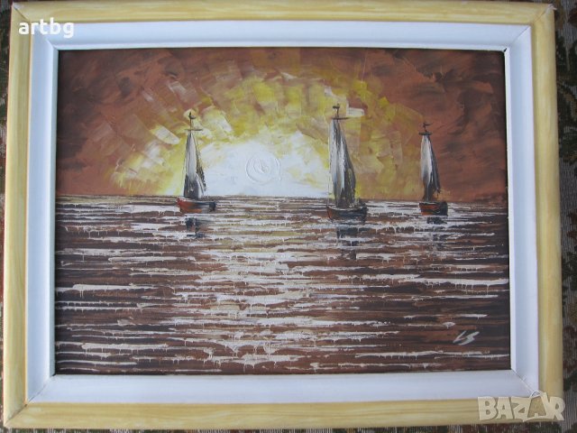 Автентична картина "Изгрев", снимка 2 - Картини - 24721528