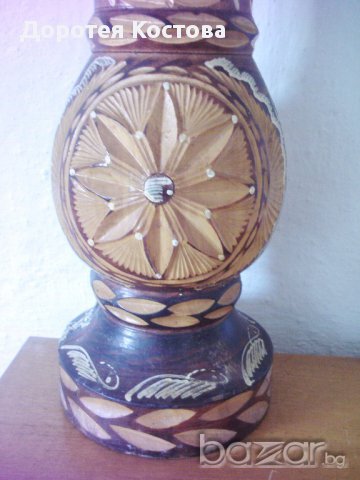 Стара ваза дърворезба 3, снимка 6 - Антикварни и старинни предмети - 10410547