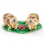 Декоративна метална кутийка за бижута във формата на две слончета - фаберже, снимка 1 - Декорация за дома - 15763777