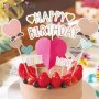 Happy Birthday LOVE Сет Сърца топер клечки за парти рожден ден торта декор