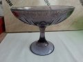 стара  купа фруктиера цветно лилаво стъкло, снимка 2