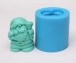 3D Дядо Коледа с камбана в цилиндър силиконов молд форма за фондан гипс свещ шоколад и др украса, снимка 1