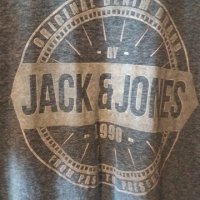 Мъж.тениска-"JACK & JONES"/-полиестер+памук+вискоза/-синя. Закупена от Германия., снимка 4 - Тениски - 21861788