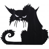 Halloween Хелоуин черна котка самозалепващ стикер лепенка за прозорец стена витрина мебел, снимка 2 - Други - 23366347