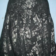 Зашеметяваща дизайнерска пола "Units" в сребрист флорален принт, снимка 3 - Поли - 14585414