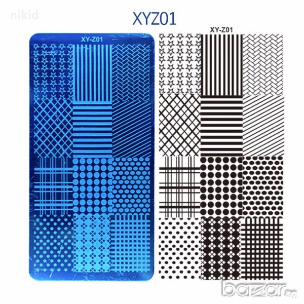 XY-Z01 черти и точки щампа шаблон за печат на нокти, снимка 1