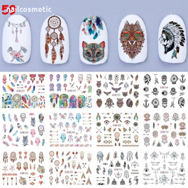 Водни стикери за маникюр 12 в 1, снимка 1