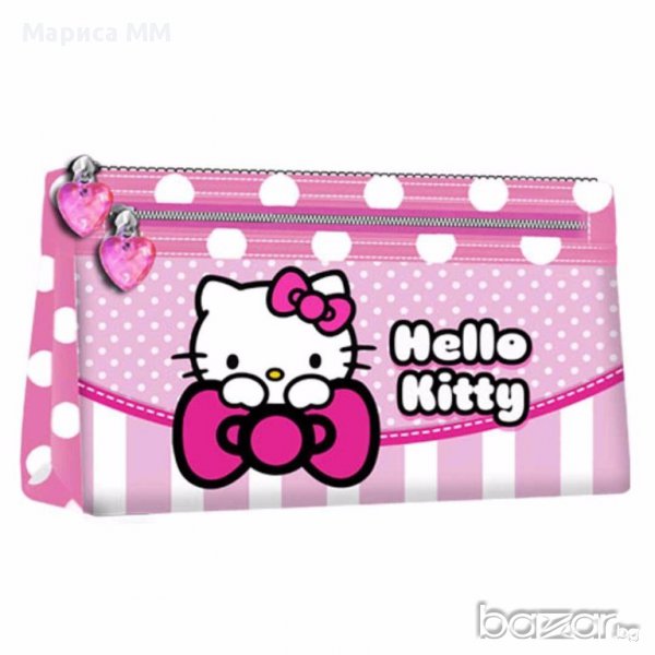  НЕСЕСЕР С ДВА ЦИПА HELLO KITTY кити Flat Bow 12х23 СМ 45585, снимка 1