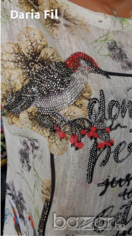 НЕВЕРОЯТНО КРАСИВА БЛУЗА, снимка 3 - Тениски - 18018211