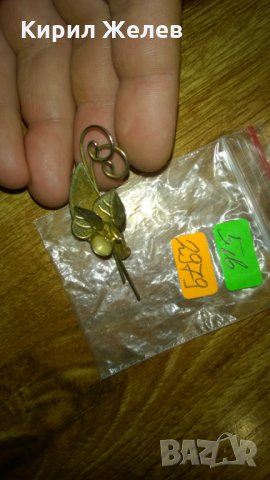 Стара брошка листенца -186 бронз, снимка 2 - Колекции - 23970905