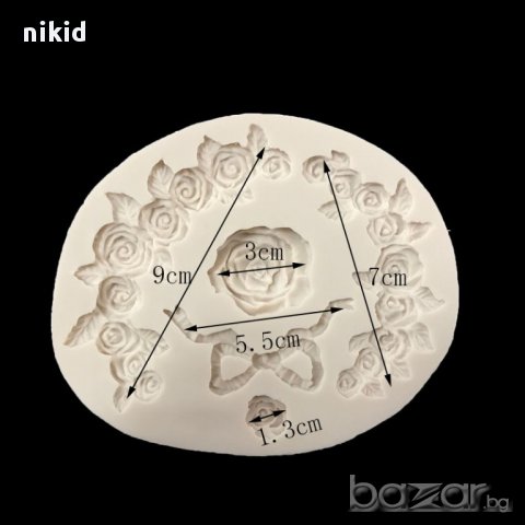 венец от рози и пандела силиконов молд форма за декорация торта фондан шоколад и др, снимка 2 - Форми - 18090420