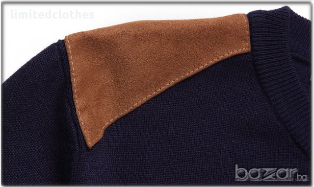 DSQUARED D2 VELOUR PATCH METAL LOGO Мъжка Блуза тип Пуловер size S, снимка 3 - Пуловери - 8887317