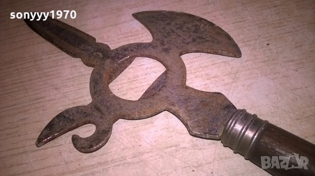 нож-32х11см-интересен метален с дървена дръжка-внос франция, снимка 10 - Колекции - 26193552