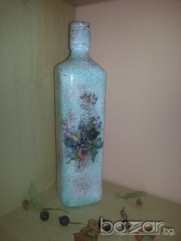 Бутилки  с декупаж, снимка 3 - Декорация за дома - 17497731