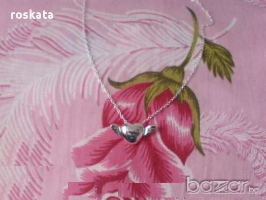  Посребрен синджир с уникално сърце!!! , снимка 4 - Колиета, медальони, синджири - 10463834