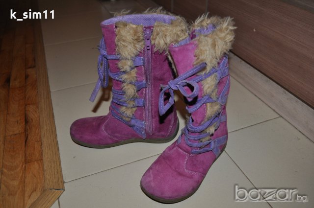 Hush Puppies розови велурени ботуши №31, UK 12,5, снимка 3 - Детски боти и ботуши - 19908241