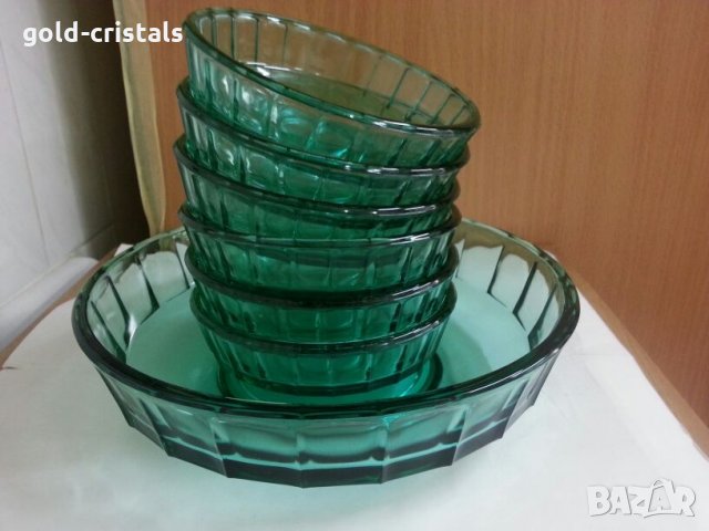 Стъклени купи цветно зелено стъклостъкло , снимка 12 - Антикварни и старинни предмети - 26070012