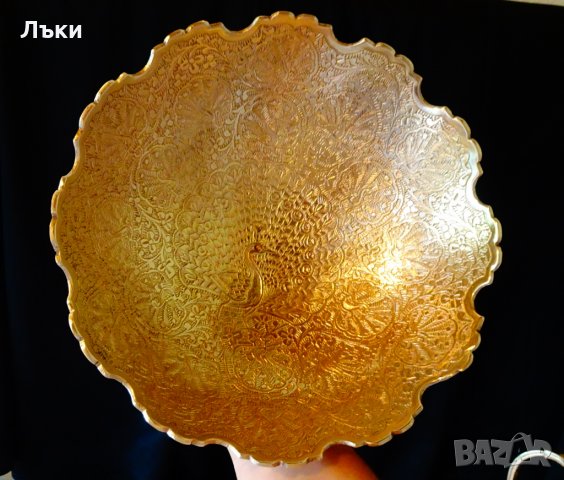 Бронзова фруктиера,салатиера с пауни,780 гр. , снимка 6 - Антикварни и старинни предмети - 25257792