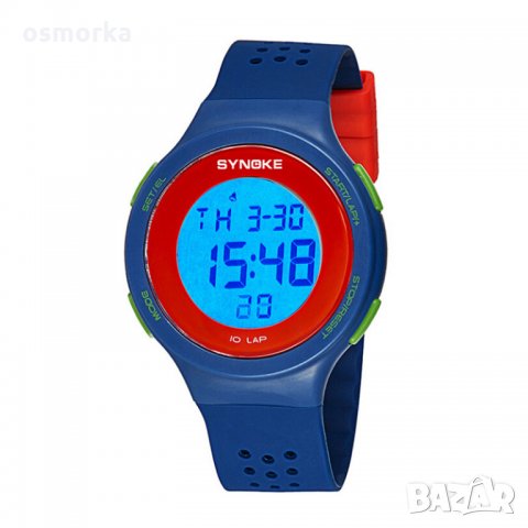 Нов дамски спортен часовник много функции синьо червено зелено Synoke, снимка 2 - Дамски - 23410425