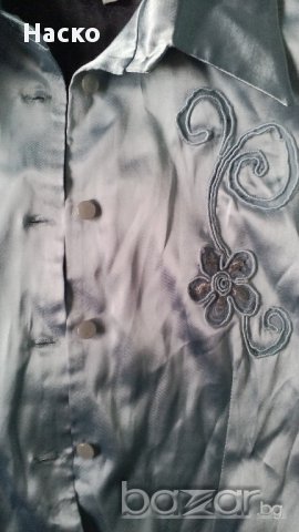 Официална сатенена риза с бродерия, снимка 8 - Ризи - 11913913