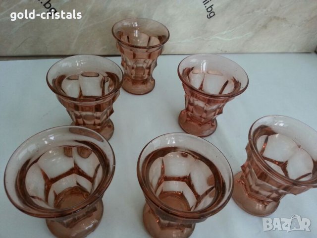 Ретро стъклени чаши цветно стъкло , снимка 8 - Антикварни и старинни предмети - 26193994