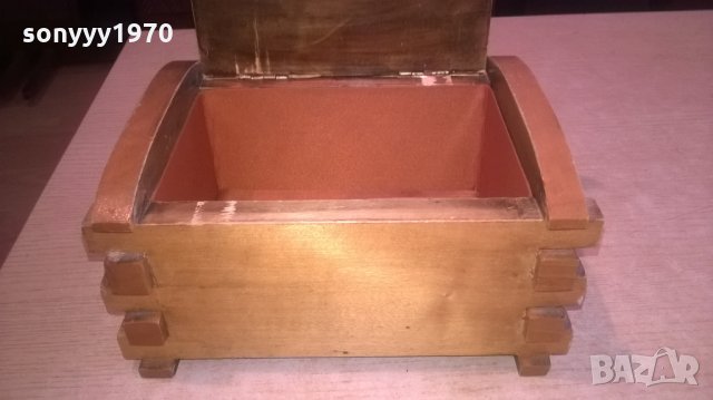 ретро дървена кутия с метален обков-1977г-22х16х11см, снимка 15 - Колекции - 24152627