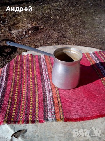 Старо алуминиево джезве, снимка 3 - Други ценни предмети - 24396094