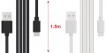 Текстилен кабел за данни micro USB, 1.5м