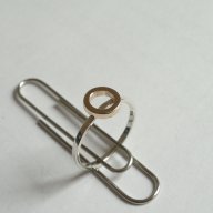 пръстен сребро и злато, снимка 2 - Пръстени - 10980064