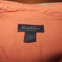Мъжка риза с къс ръкав от лен Brooks Brothers, снимка 3 - Ризи - 25702812