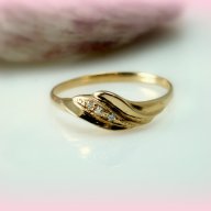златен пръстен с цирконии -евгения- 1.87 грама/размер №61.5, снимка 4 - Пръстени - 13272180