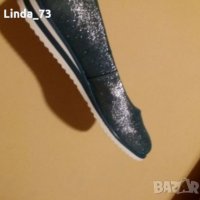 Дам.обувки-/ест.кожа/-№40-цвят-Blue silver/брокатен ефект/., снимка 3 - Дамски ежедневни обувки - 22329587