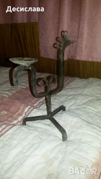 Железен свещник ръчна изработка ретро!, снимка 1