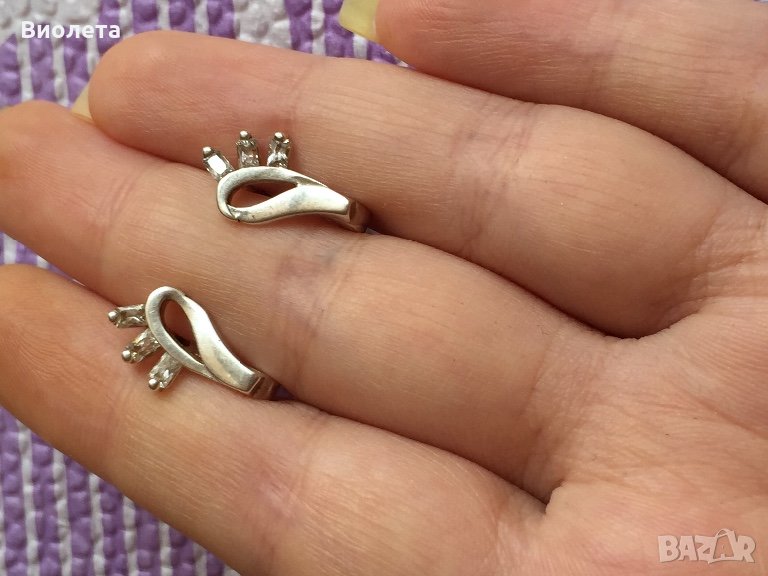 Сребърни обеци, снимка 1