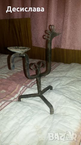 Железен свещник ръчна изработка ретро!, снимка 1