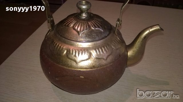 Ретро чаиник с цедка-20х14х14см, снимка 2 - Антикварни и старинни предмети - 17785073