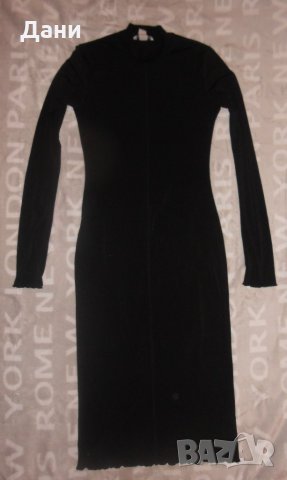 Черна дълга рокля по- тялото H&M, снимка 2 - Рокли - 24103944