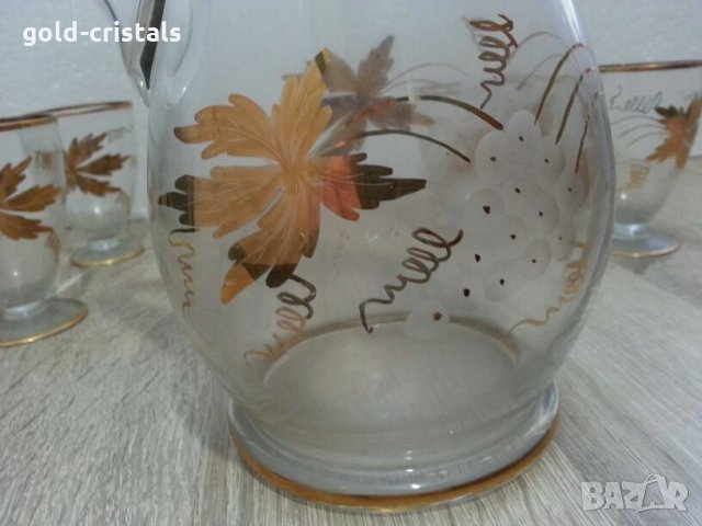 Ретро стъклени  чаши и кана , снимка 9 - Антикварни и старинни предмети - 22743899