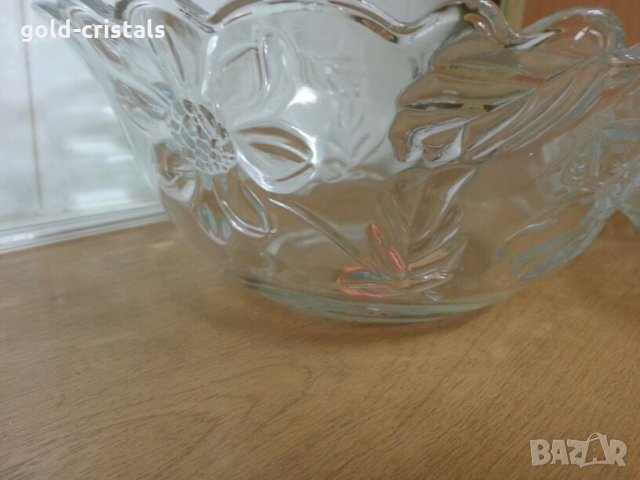 Голяма стъклена купа с две купички , снимка 4 - Аксесоари за кухня - 22390435