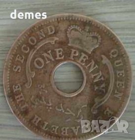  Нигерийска Федерация - 1 пени, 1959 г. - 1L, снимка 2 - Нумизматика и бонистика - 23825647