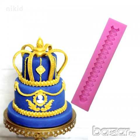 овално назъбена лента борд кант форма силиконов молд за фондан украса торта декорация мъфини, снимка 4 - Форми - 17917279