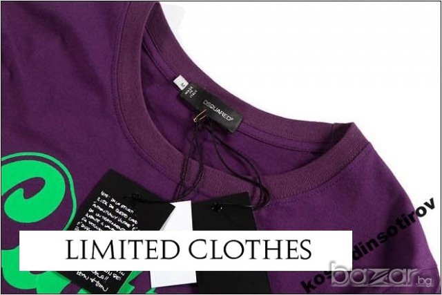 DSQUARED D2 PURPLE CATEN BROTHERS PRINT Мъжка Тениска size M, снимка 5 - Тениски - 6479702