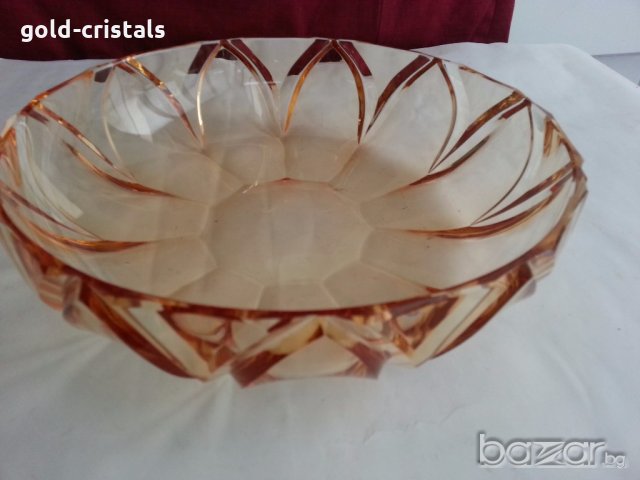 Ретро кристална купа цветен кристал, снимка 12 - Антикварни и старинни предмети - 20026577
