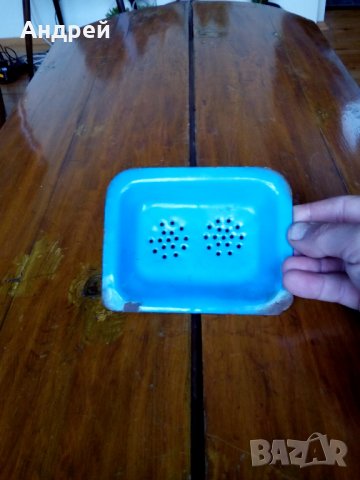 Стара емайлирана сапунерка, снимка 4 - Антикварни и старинни предмети - 25204414