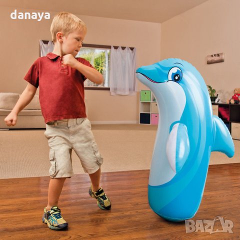 851 Детска надуваема боксова круша с основа Тигър и Делфин 98x44см, снимка 8 - Надуваеми играчки - 24935771