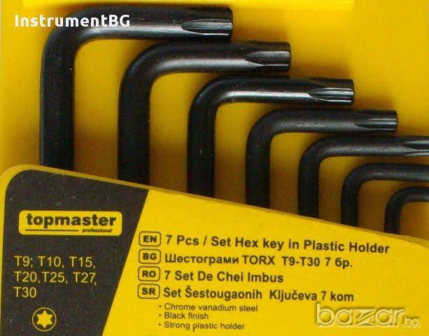 К-т шестограми Torx 'Topmaster / 7 части, снимка 4 - Други инструменти - 12456560