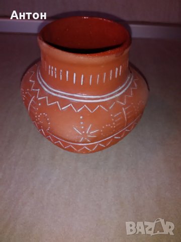 Стара глинена ваза, снимка 2 - Саксии и кашпи - 24794586