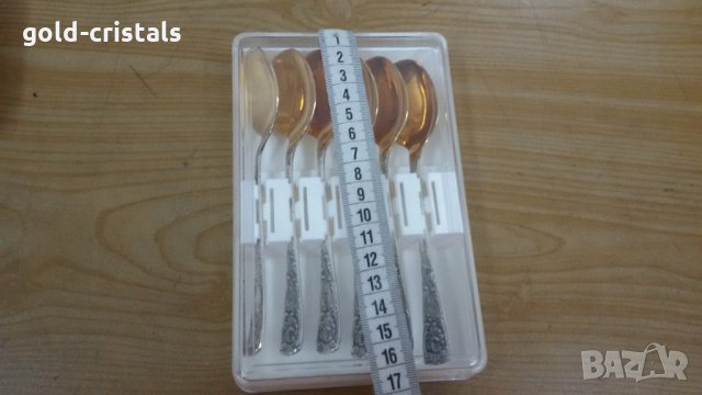 руски прибори  лъжички  позлатени посребрени в кутия , снимка 3 - Антикварни и старинни предмети - 21979596